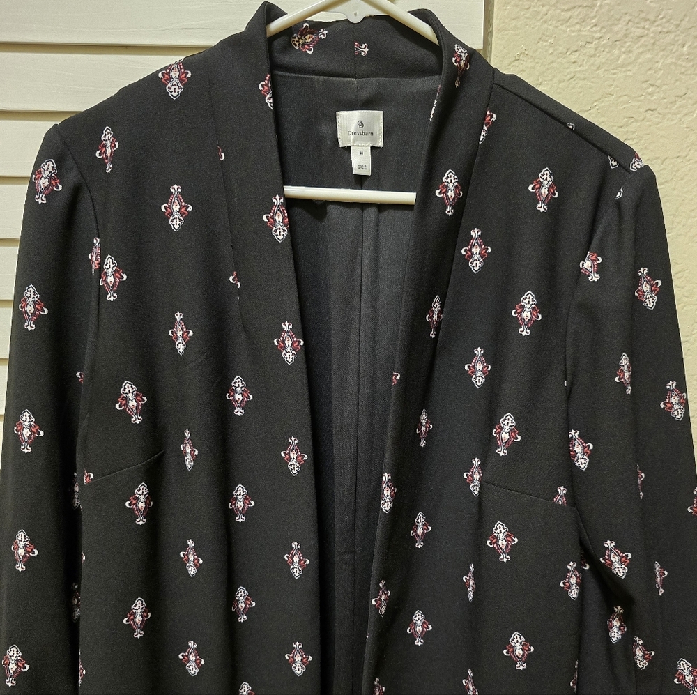 Dress Barn Black and Red Blazer Classic Suit Jacket